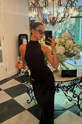 Helene Asymmetrical Cut-Out Maxi Dress