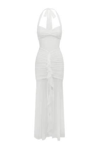 Thalienne Halter Ruched Maxi Dress