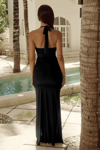 Thalienne Halter Ruched Maxi Dress