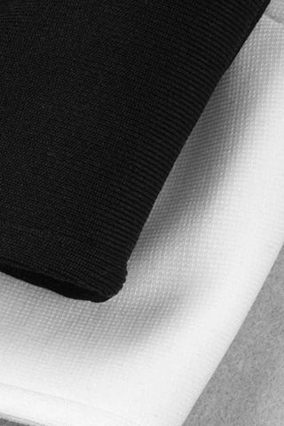 Aria Off-Shoulder Midi Dress – Black/White