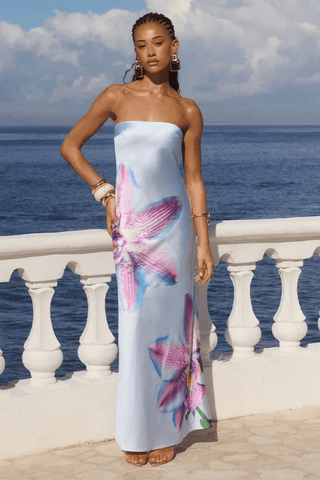 Elarisse Strapless Floral Maxi Dress
