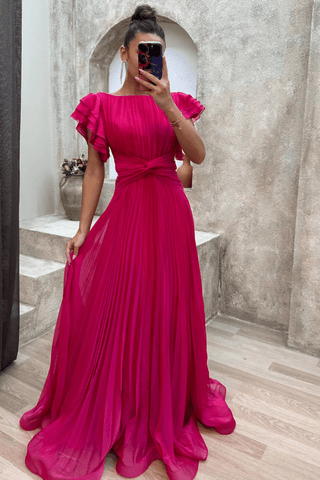 Valenai Pleated Maxi Dress
