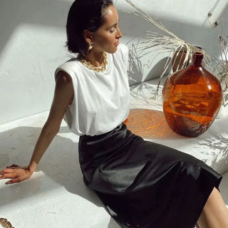 Ivy Bias Cut Midi Skirt