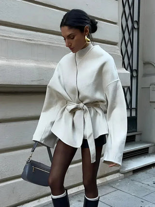 Liana Wrap Knit Cardigan – Cream