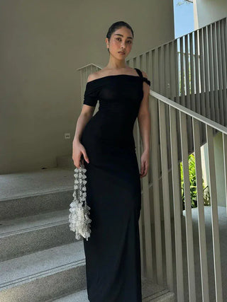 Juno Off Shoulder Bodycon Maxi Dress
