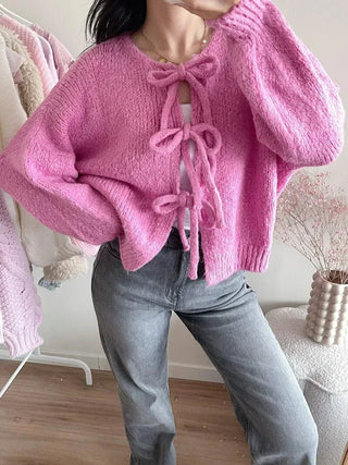 Taela Cozy Weave Knit Cardigan