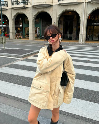 Rowen Oversized Barn Jacket – Cream