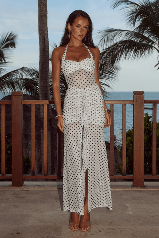 Thalienne Halter Ruched Maxi Dress