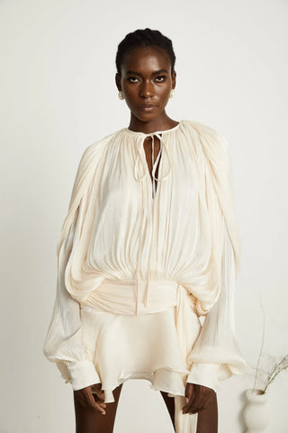 Selena Pleated Ruffle Mini Dress