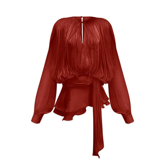 Selena Pleated Ruffle Mini Dress