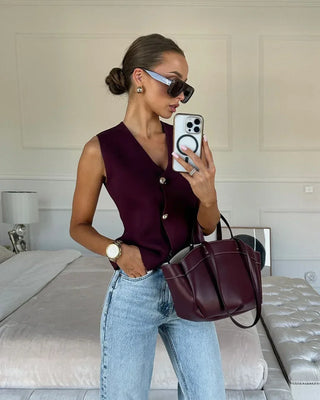 Seren Textured Knit Waistcoat