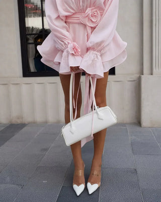 Astrid Cinch-Waist Mini Dress – Pink