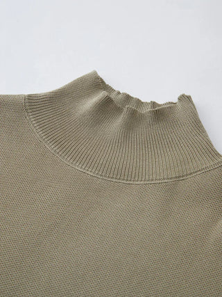 Elara High Neck Ribbed Knit Top