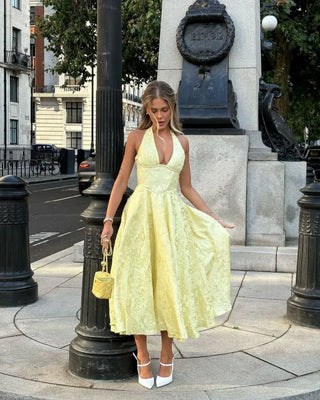 Olympia Halter A-Line Midi Dress