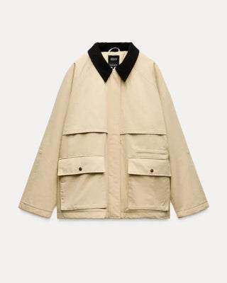 Rowen Oversized Barn Jacket – Cream