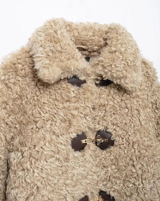 Thalia Teddy Toggle Jacket – Beige
