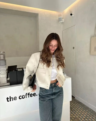 Mia Cropped Bomber Jacket