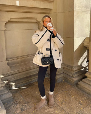 Anika Faux Shearling Teddy Jacket – Cream