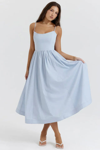 Isabella Spaghetti Strap A-Line Midi Dress