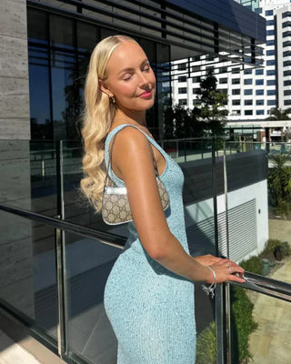 Lucia Shimmer Knit Maxi Dress