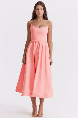 Isabella Spaghetti Strap A-Line Midi Dress