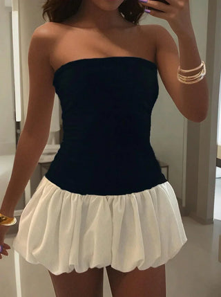 Kaia Strapless Bubble Hem Mini Dress