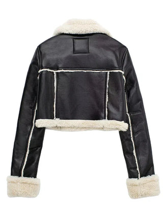 Ravina Faux Leather Shearling Jacket