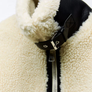 Vianne Oversized Shearling Jacket – Cream