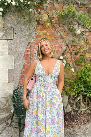 Sophia Floral V-Neck Midi Dress