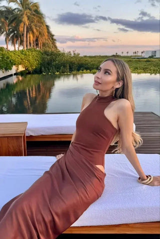 Helene Asymmetrical Cut-Out Maxi Dress