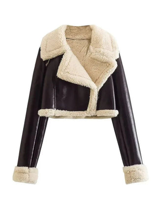 Ravina Faux Leather Shearling Jacket