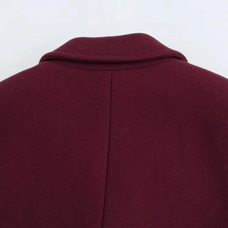 Nerisse Double Breasted Coat – Wine