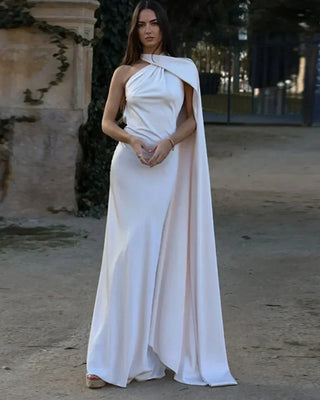Nova Halter Cape Maxi Dress