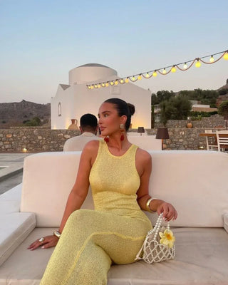 Lucia Shimmer Knit Maxi Dress