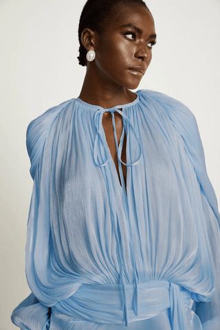 Selena Pleated Ruffle Mini Dress