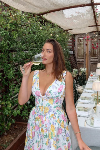 Sophia Floral V-Neck Midi Dress