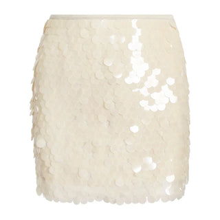 Celeste Sequin Mini Skirt – Cream