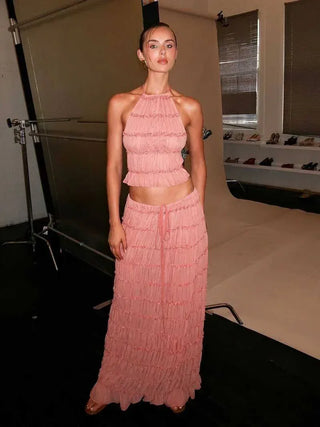 Opal Halter Ruffle Two Piece Set