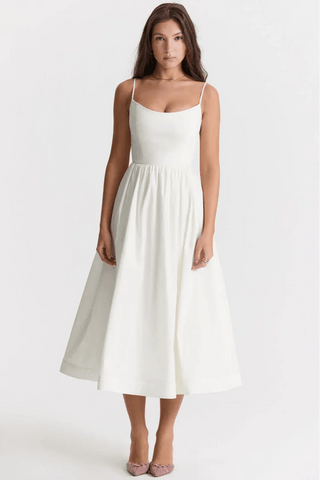 Isabella Spaghetti Strap A-Line Midi Dress