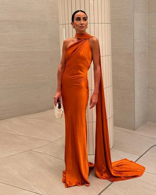 Nova Halter Cape Maxi Dress