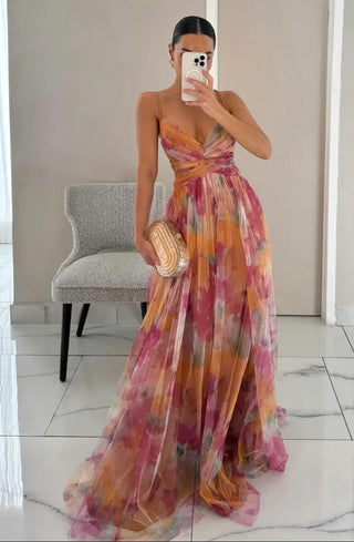 Anya Watercolour Print Maxi Dress