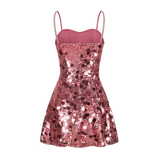Sienna Disc-Sequin Fit-and-Flare Mini Dress