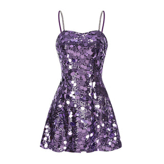 Sienna Disc-Sequin Fit-and-Flare Mini Dress