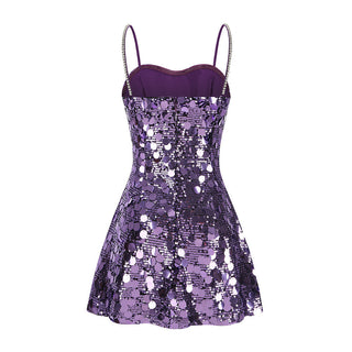 Sienna Disc-Sequin Fit-and-Flare Mini Dress