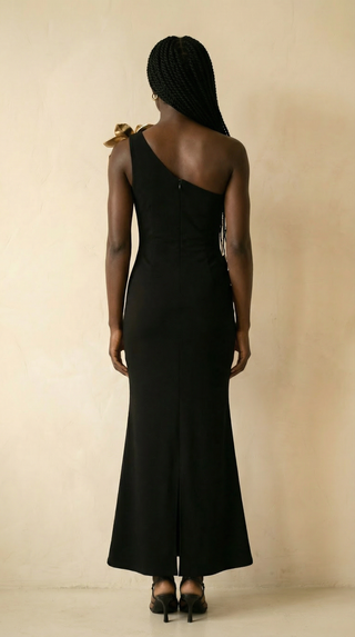 Aurelia Gold-Floral Cutout Mermaid Maxi Dress Black L Aurelia Gold-Floral Cutout Mermaid Maxi Dress Black L