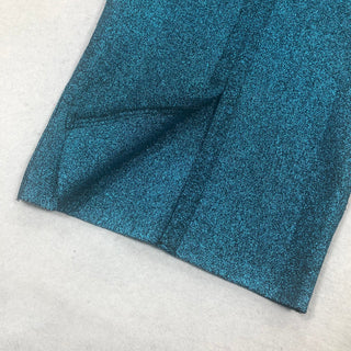Bianca Gold-Buckle Glitter Corset Midi Dress – Teal
