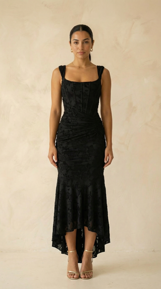 Francesca Ruched Corset Maxi Dress