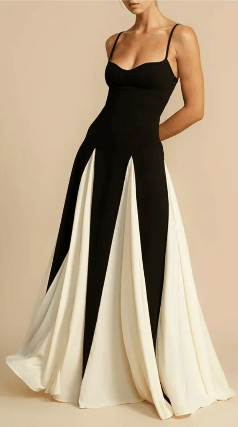 Reyna Spaghetti Strap Panelled Maxi Dress