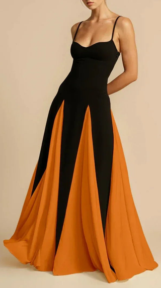 Reyna Spaghetti Strap Panelled Maxi Dress
