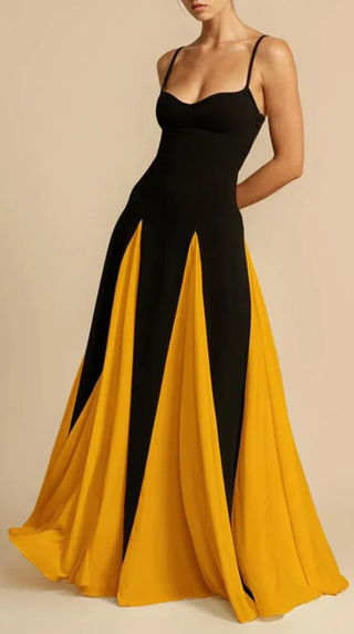 Reyna Spaghetti Strap Panelled Maxi Dress